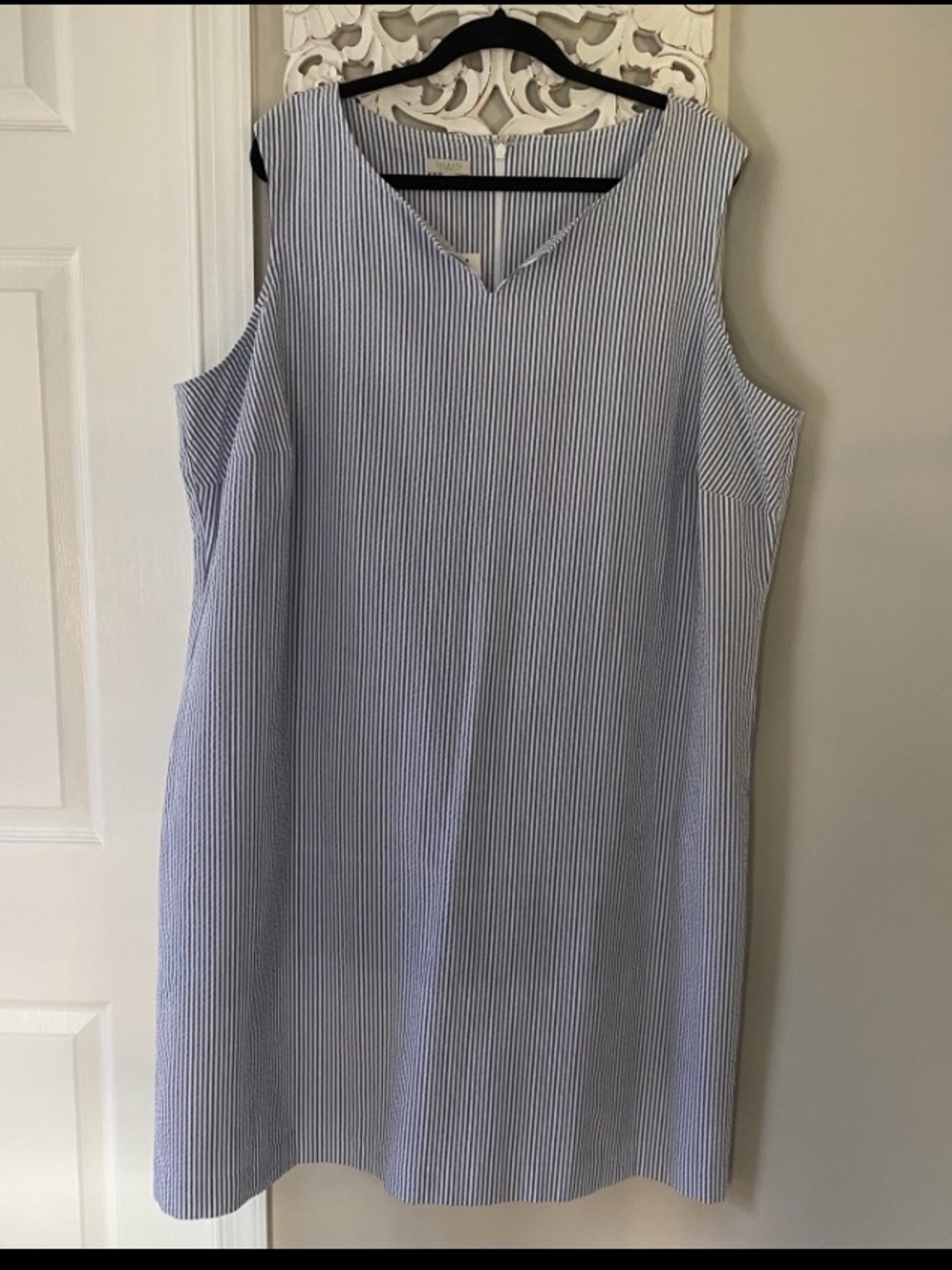 Talbots Plus Size 22W Seersucker Dress NWT Beach Resort Coastal Nautical